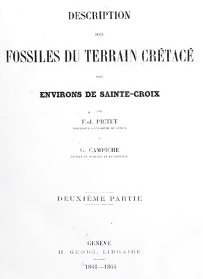 Description des fossiles du terrain cretace environs de Sainte-Croix Description des fossiles du terrain cretace environs de Sainte-Croix