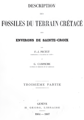 Description des fossiles du terrain cretace environs de Sainte-Croix Description des fossiles du terrain cretace environs de Sainte-Croix