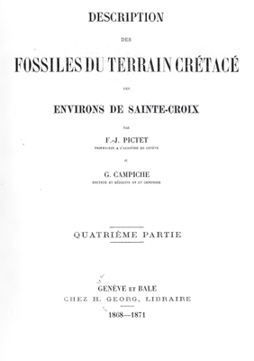 Description des fossiles du terrain cretace environs de Sainte-Croix Description des fossiles du terrain cretace environs de Sainte-Croix