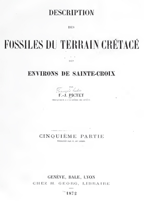 Description des fossiles du terrain cretace environs de Sainte-Croix Description des fossiles du terrain cretace environs de Sainte-Croix