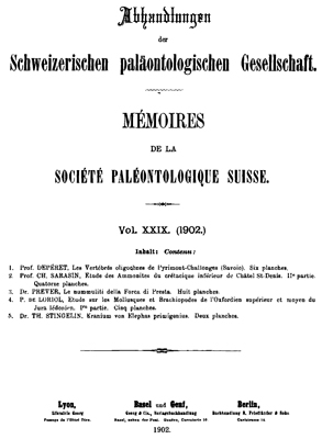 Étude monographique des ammonites du crétacique inférieur de Châtel-Saint-Denis. Étude monographique des ammonites du crétacique inférieur de Châtel-Saint-Denis.